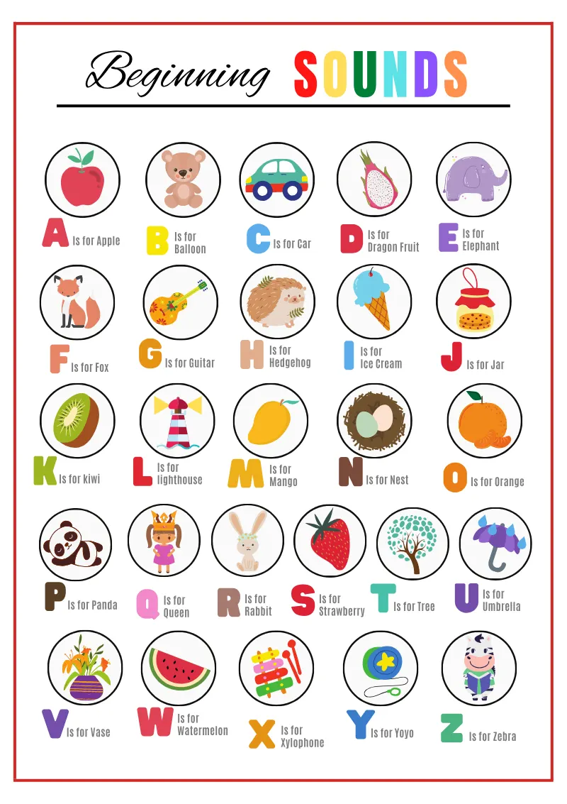 Beginning Sounds 01 — printable worksheet preview