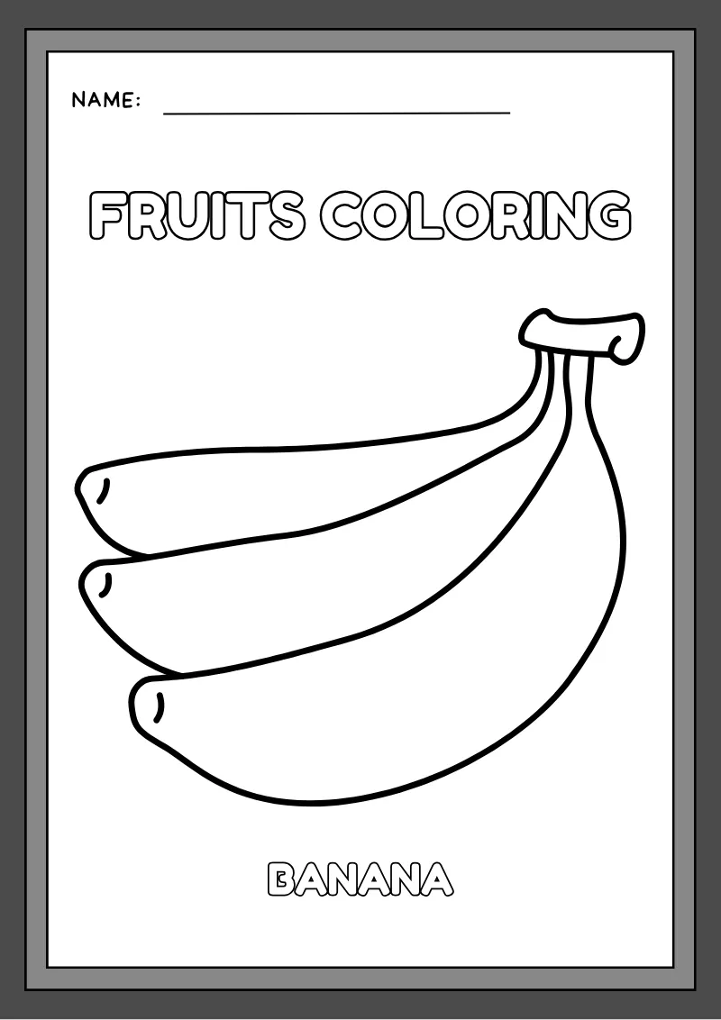 Fruits Coloring — page 1 of this printable coloring worksheet