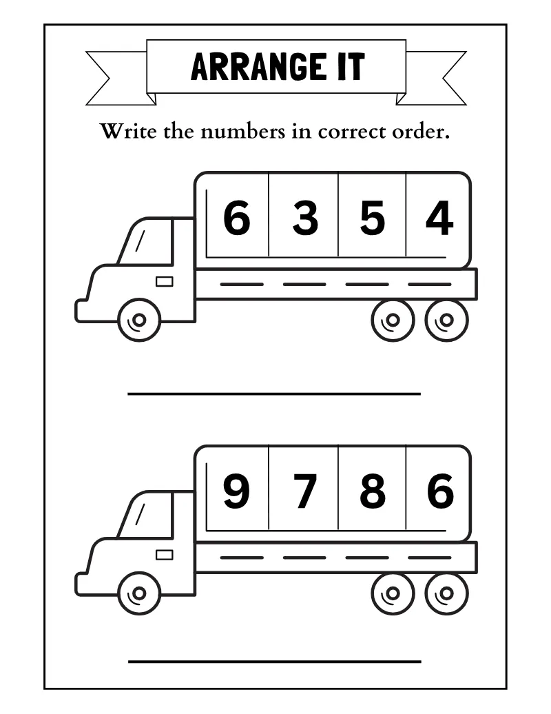 Arrange It — printable worksheet preview