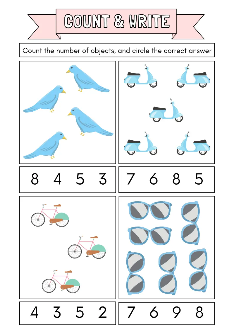 Count & Write 02 — printable worksheet preview