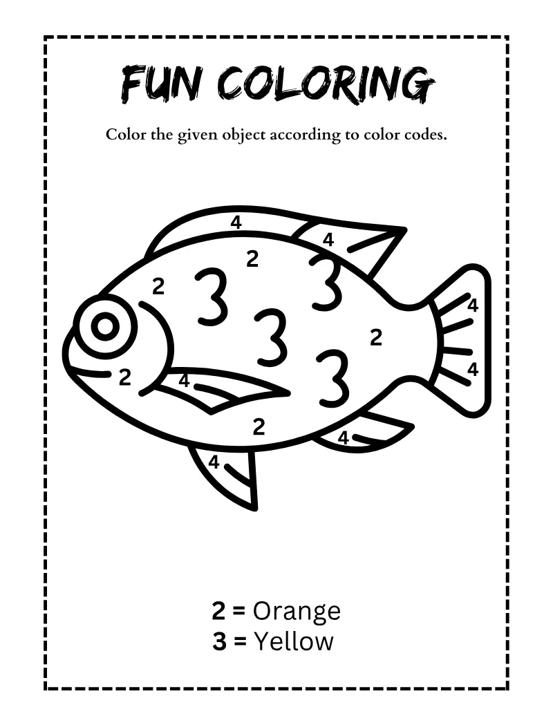 Numbers Coloring 01 — printable worksheet preview