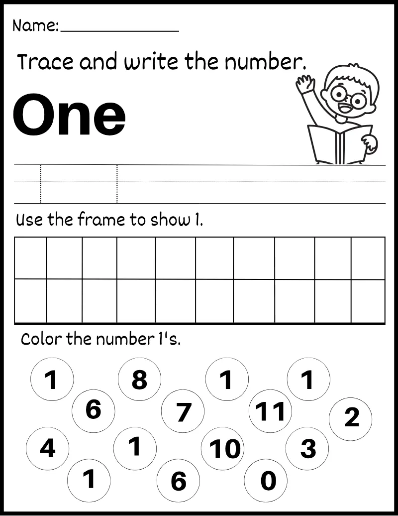 Numbers Tracing 14 — printable worksheet preview