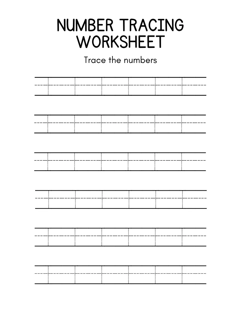 Numbers Tracing 15 — printable worksheet preview
