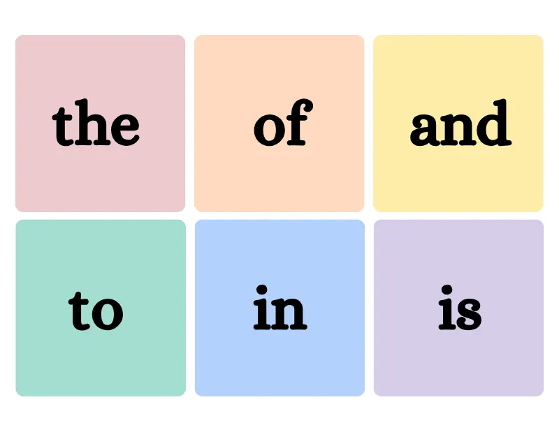 Sight Words — page 1 of this printable flash cards worksheet