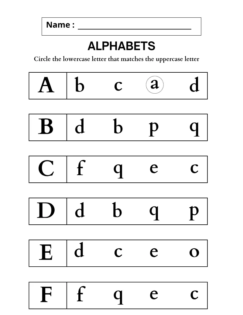 Matching Activity 04 — printable worksheet preview