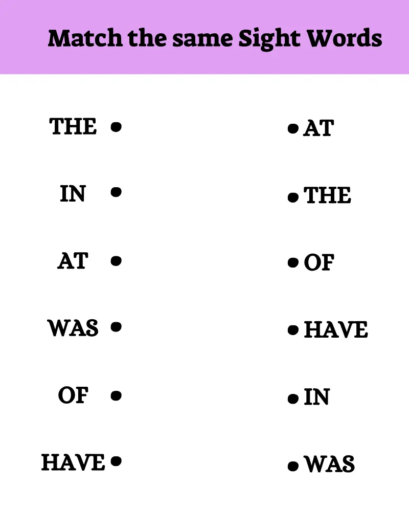 Matching Activity 09 — printable worksheet preview
