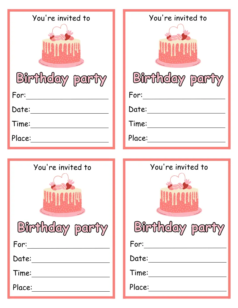 Birthday Party — printable worksheet preview