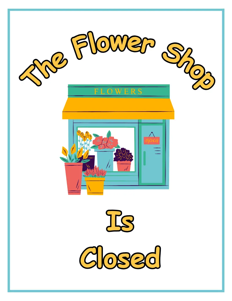 Flower Shop — printable worksheet preview