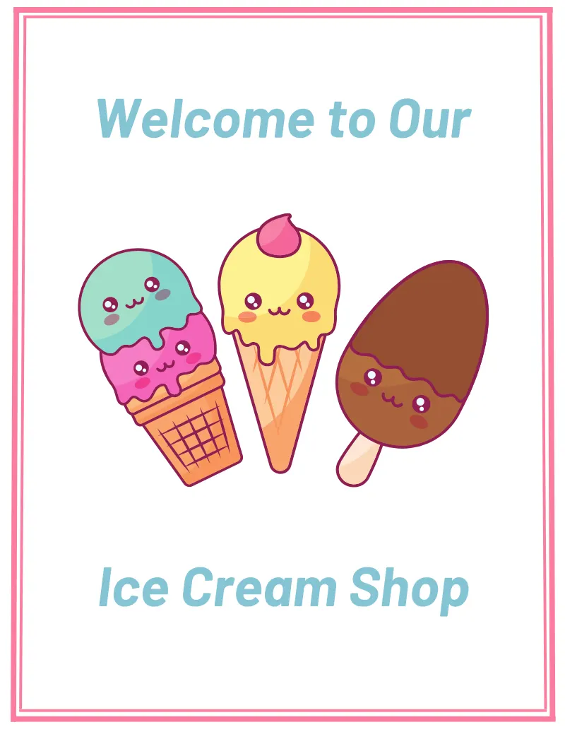 Ice Cream Shop — printable worksheet preview