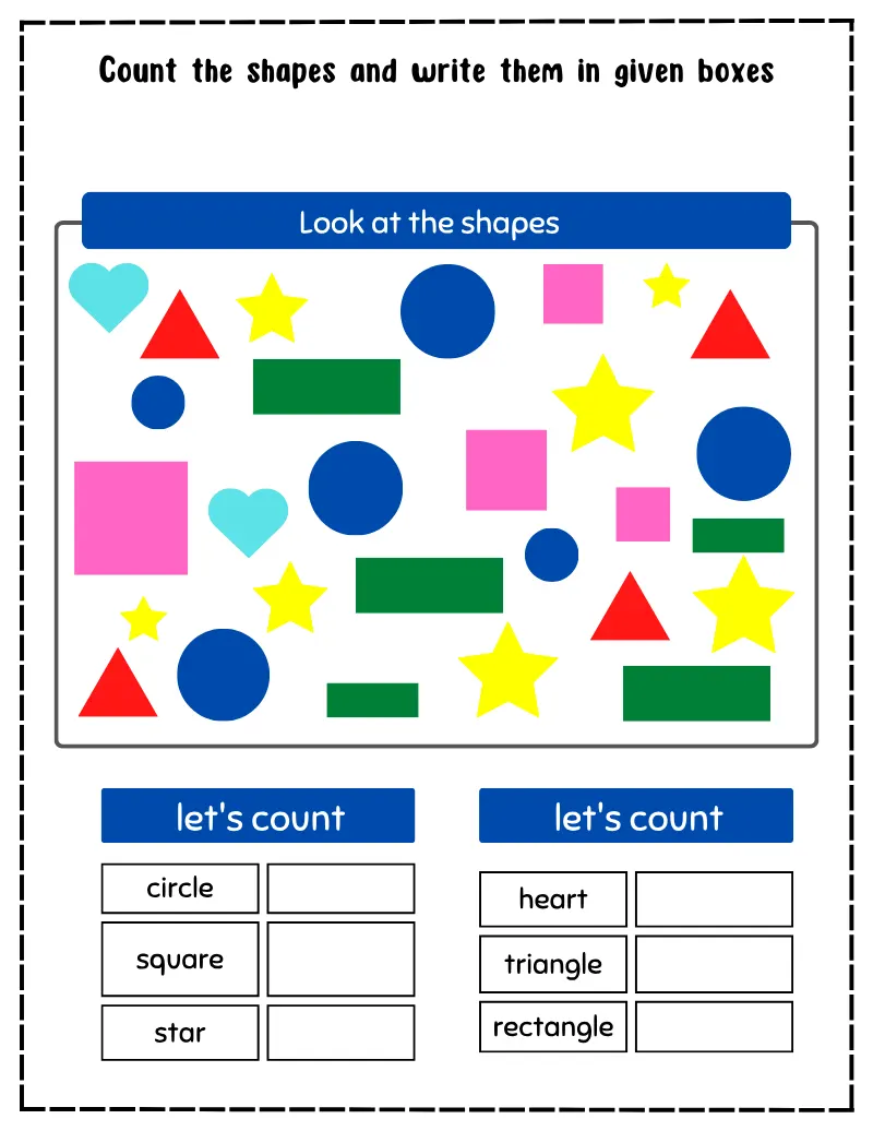 Count Shapes — printable worksheet preview