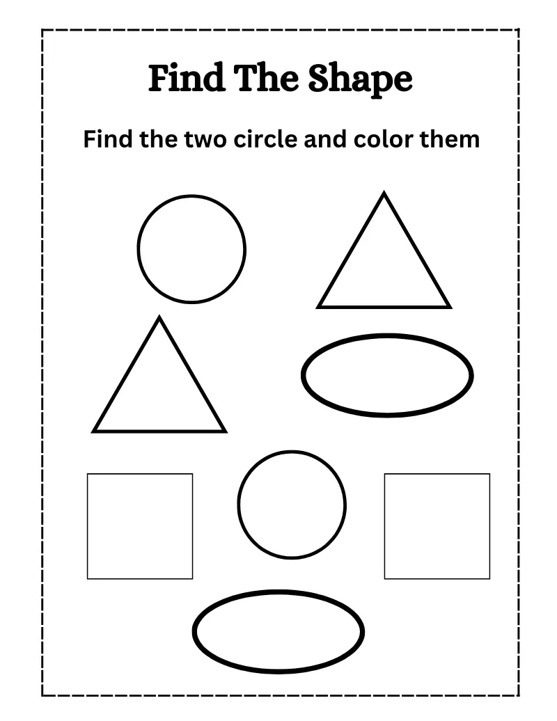 Find the Shape — printable worksheet preview