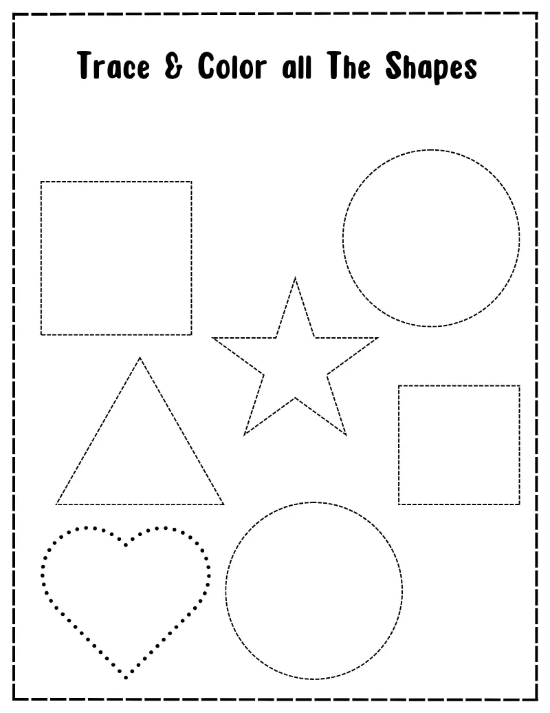 Trace & Color 01 — printable worksheet preview