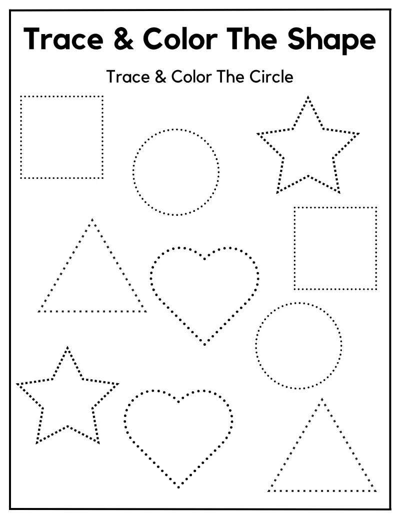 Trace & Color 02 — printable worksheet preview
