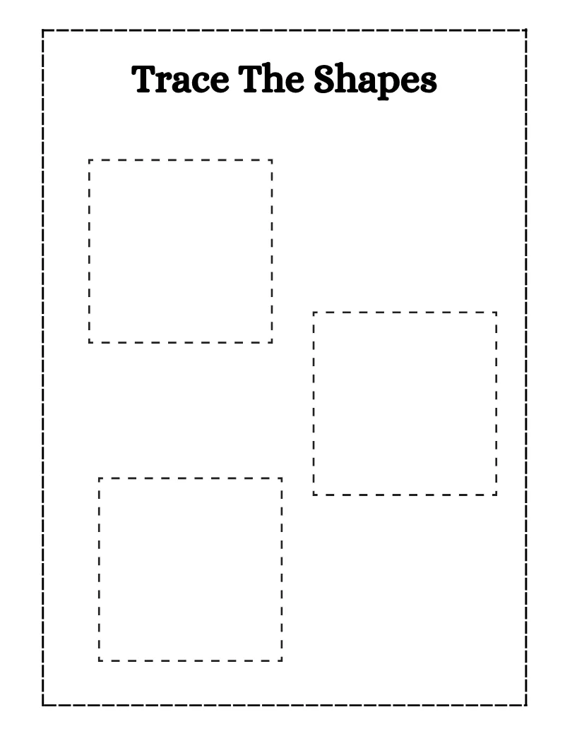 Trace Shapes — page 1 of this printable shapes & patterns worksheet
