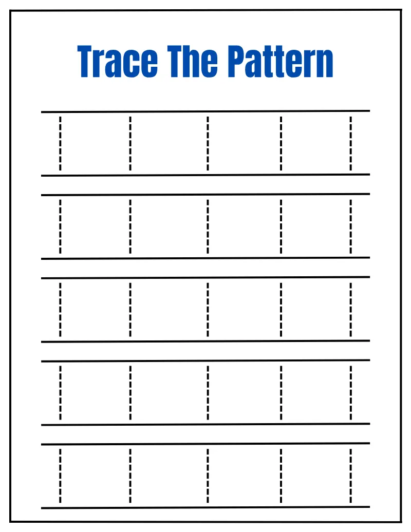 Trace Patterns — page 1 of this printable tracing worksheet